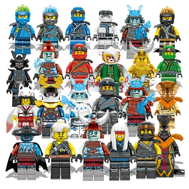 24 Pcs Ninjago Minifigures Building Blocks Toys Set, Anime Ninja Action