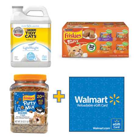 Purina Tidy Cats LightWeight Instant Action Multiple Cats Clumping Cat Litter & Purina Friskies Pate Poultry Favorites Adult Wet Cat Food Variety Pack & Purina Friskies Party Mix Beachside Crunch Adult Cat Treats with Bonus $5 Gift (Best Fast Food Coupons)