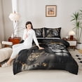 thumbnail image 4 of Feelyou Tribal Black Princess Bedding Comforter Set, Wildlife Lion King Twin Comforter Sets, Southwestern Bohemian Style Reversible Bedding Set, Luxury Bedroom Decor, 2pcs, 4 of 8