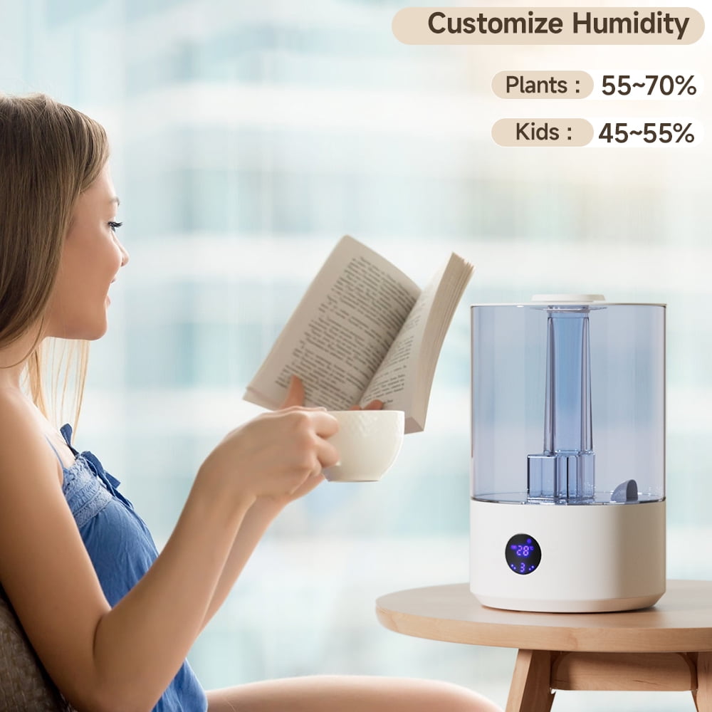 Large Room Humidifier with UV Sterilization, 7.8L Cool Mist Dual-Outlet Top Fill, Compatible for Bedroom, Baby Nurseries, Plant Rooms and Pet Areas