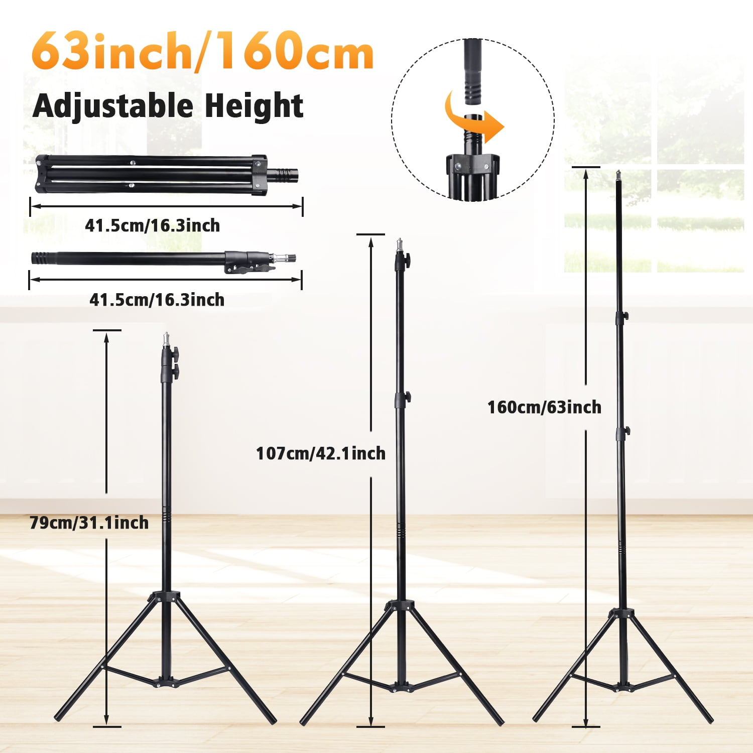 ZOMEI 12" Ring Light with 63" Tripod Stand and Phone Holder Kit, Full-Screen Zoom Lighting for Video Recording, Makeup, Live Stream