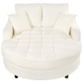 thumbnail image 5 of Harper & Bright Designs Oversized Indoor Chaise Lounge Sofa Bed, Modern Upholstered Convertible Sleeper Sofa Daybed with Tufted Seat, Extra Wide Living Room Reading Chair Sofabed, Beige, 5 of 18