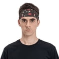 thumbnail image 2 of Daiia Fly Agaric and Flowers printed Men's Performance Headband,Sports Headbands,Moisture Wicking Workout Headband, 2 of 9