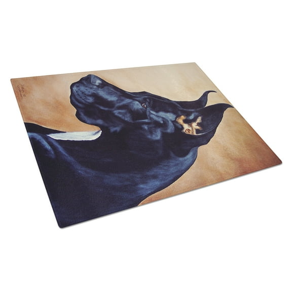 Carolines Treasures AMB1041LCB Black Great Dane Glass Cutting Board Large, 12H x 16W, multicolor