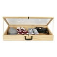 thumbnail image 2 of SSWBasics 36-Inch Portable Natural Pine Wood Countertop Display Case - Showcase Your Items in Style with a 24"W x 36"L x 4"D Elegant and Versatile Display Box, 2 of 7