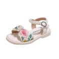 thumbnail image 4 of Favoffer Baby Shoes Summer New Girls Sandals Ethnic Style Embroidery Pearl Middle and Small Children Non-slip Soft Bottom Beach Sandals, 4 of 5