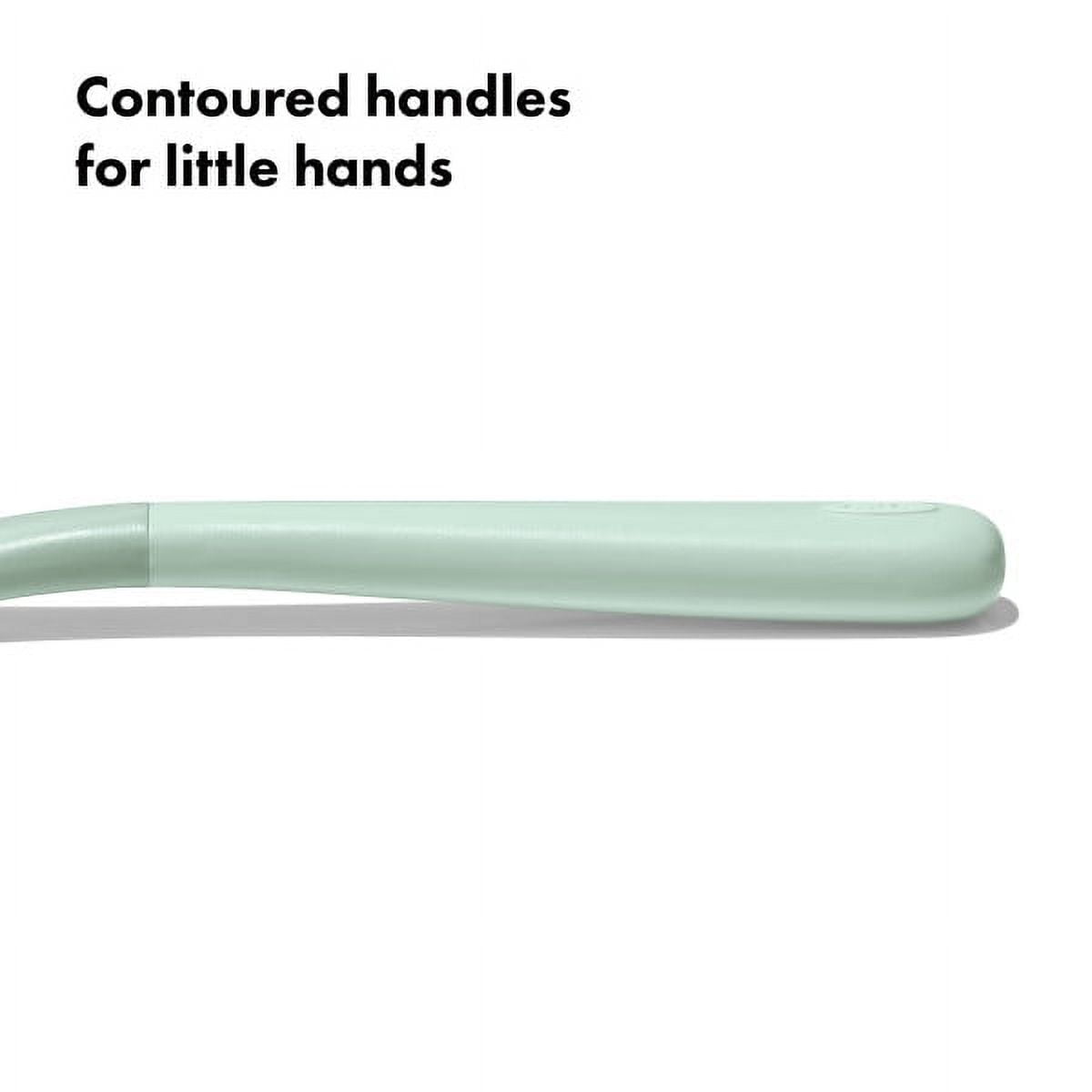 OXO Tot Toddler Stainless Steel 3 Piece Cutlery Set for Big Kids 12+ Months, Opal