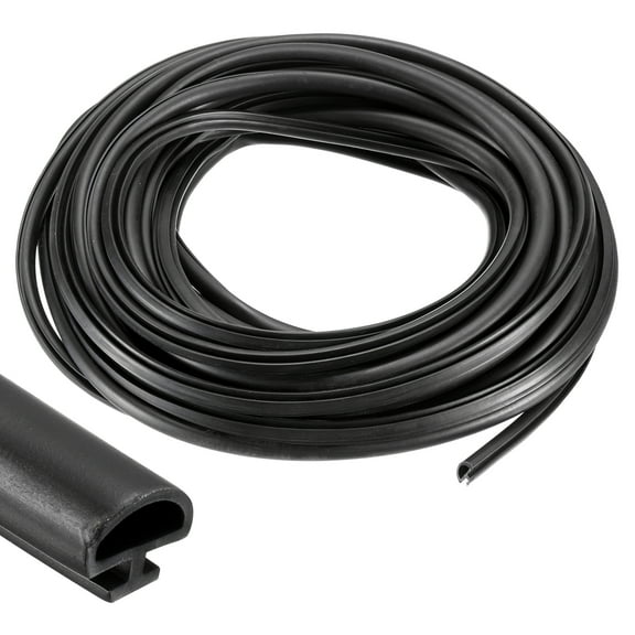 Window Weather Stripping Door Seal, 5/16" Wide Bulb Bubble TPE Weatherstrip Seal for 5/32" Slot (10 m/33 ft, Black)