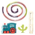 thumbnail image 1 of Juego De Tren De Dominó Para Niños De Más De 3 Años, Juego De Seguimiento Interactivo Entre Padres E Hijos Con 60 Piezas De Juguete De Tren De Colocación De Ladrillos De Dominó Automático Que Funciona Muyoka Hogar, 1 of 6