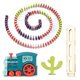 thumbnail image 1 of Muyoka Juego de tren de dominó para niños de más de 3 años, juego de seguimiento interactivo entre padres e hijos con 60 piezas de juguete de tren de colocación de ladrillos de dominó automático que f Muyoka Hogar, 1 of 7