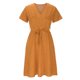 thumbnail image 3 of WILLBEST Vestidos para Mujer Verano Vestido Informal de Verano para Mujer Vestido de Cuello En V Vestido de Lunares de Color Liso Vestido de Manga Corta con Cordones y Lazo Extra Grande, 3 of 3