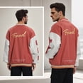 thumbnail image 6 of HISITOSA Mens Womens Varsity College Jacket Baseball Bomber Jacket Vintage Sweatshirt Casual Unisex Streetwear Coats with Patch, 6 of 7
