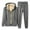Grey, variant on SGMVNU Men's Tracksuits Male Casual Warm Fleece Solid Two Piece Suit Zipper Pocket Hoodies Coat Drawstring Pants Set Casual Outfits for Men(Black, M)