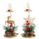 thumbnail image 1 of Paquete de 2 candelabros navideños, candelabros de pilar de metal, candelabros navideños para decoración de chimenea y repisa de mesa navideña, 1 of 4