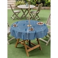thumbnail image 4 of Outdoor Tablecloths with Umbrella Hole & Zipper, Navy Blue Ombre Round Tablecloth 54 Inch, Farmhouse Stripes Modern Abstract Art Waterproof Table Cloth, Patio/Pool/Picnic Table Covers, 4 of 8