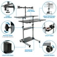 thumbnail image 5 of Mount-It! Extra Wide Mobile Standing Desk with Dual Monitor Mount,  Rolling Computer Workstation, 5 of 6