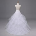 thumbnail image 6 of 3-layer Yarn 2-hoops Bride Wedding Dress Long Trailing Skirt Petticoat Elastic f, 6 of 13