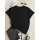 thumbnail image 3 of Women'S Casual Short Sleeve Cartoon Print Crew Neck Cotton Knit Fabric Regular Length Top for Women, All Season, 3 of 7
