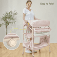 thumbnail image 4 of Portable Baby Changing Table with 1pc Diaper Changing Pad, Height Adjustable Changing Station for Infant and Newborn(Pink), 4 of 6