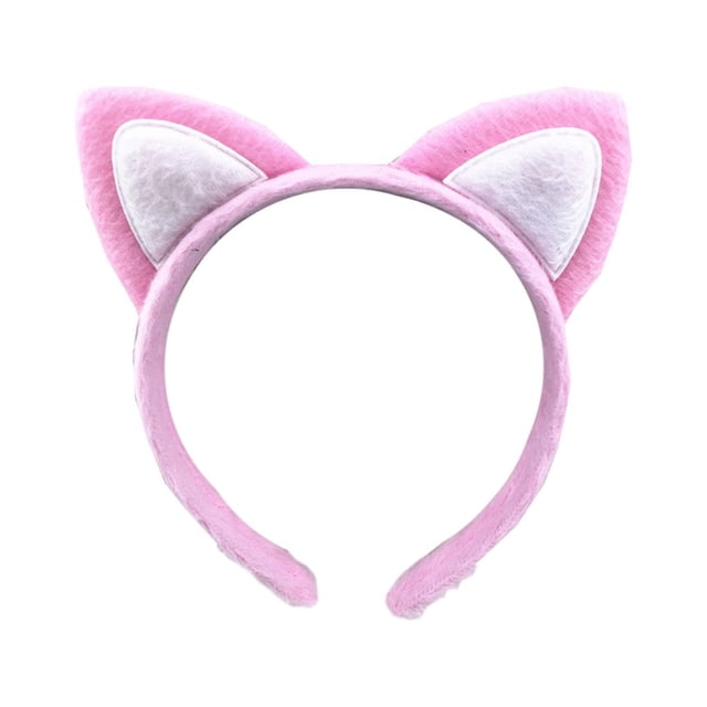 Diadema Qarigey con orejas de gato rosa