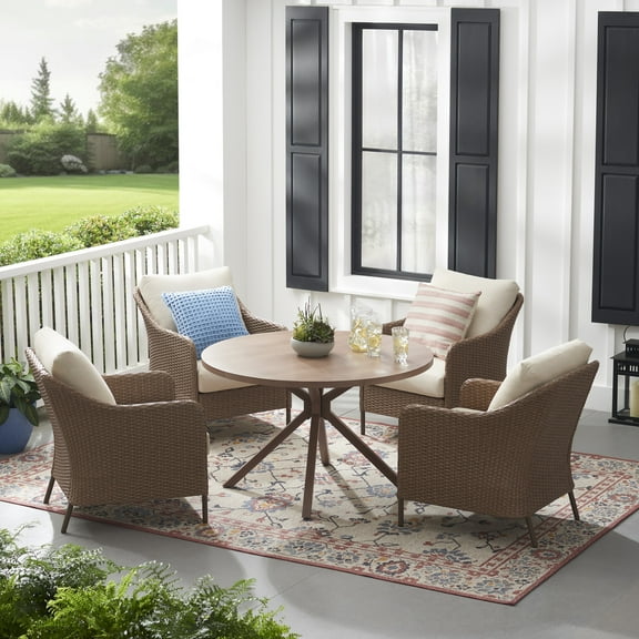 Mainstays Chelsea 5-Piece Outdoor Dining Set with Stationary Chairs
