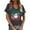 Grey, variant on Christmas T-Shirts for Women Santa Claus Letter Print Short Sleeve Summer Casual V Neck Party Blouse Tops