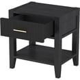 thumbnail image 6 of 2-Tier Nightstand, End Bedside Table with Drawer ＆ Open Storage, Night Stands for Small Spaces, Side Table for Bedroom, Living Room, Bedroom (Black), 6 of 8