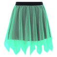 thumbnail image 5 of Daznico Solid Color Carnival Tiered Mesh Skirt Asymmetrical Hem Party Wear with White Elegant Flowy Design for Festive Events,Mardi Gras Clothing,Mardi Gras Skirt,One Size, 5 of 6