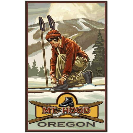 UPC 047906090056 product image for Mt. Hood Oregon Classic Binding Skier Travel Art Print Poster by Paul A. Lanquis | upcitemdb.com