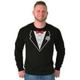thumbnail image 3 of Vintage Formal Bachelor Party Tuxedo Men's Big & Tall Long Sleeve Graphic Tee Brisco Brands 2X, 3 of 5