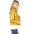 thumbnail image 2 of Haute Monde Women's Juniors Casual Faux Suede Moto Jacket (Mustard, Small), 2 of 3