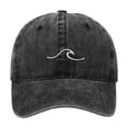 thumbnail image 2 of Womens Baseball Caps with Sea Wave Embroidered Stylish Wide Brim Soft Adjustable Sun Hat Outdoor Daily Wear Black, 2 of 3
