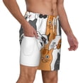 thumbnail image 3 of Picia Funny Cats pattern Mens Swim Trunks with Compression Liner Stretch Beach Shorts Quick Dry with Zipper Pockets No-Chafing Board Shorts-Medium, 3 of 9