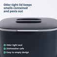 thumbnail image 4 of Kitchen Compost Bin [2.6L / 0.69 GAL] – Filter-Free, Odor-Tight Countertop Food Waste Pail with Handles (Made in Korea, Gray), 4 of 7