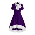 thumbnail image 1 of Christmas Dress for Women Clearance Retro Short Sleeve Splicing Evening Party Prom Vintage Dress, 1 of 3