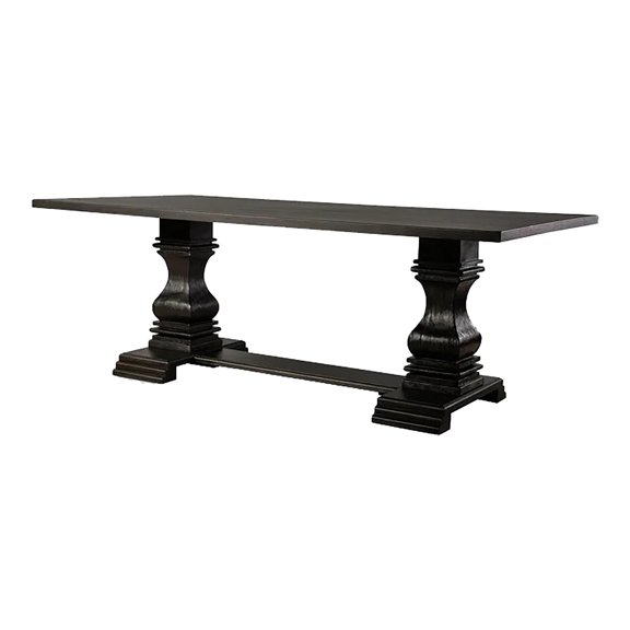 Furniture of America Selene Pedestal Dining Table in Antique Black