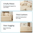 thumbnail image 4 of Puremind L Shaped Sectional Couch with Chaise, Upholstered Chenille Curved Sofa with Throw Pillows for Living Room/Apartment, No Assembly Required, Beige, 4 of 8