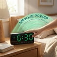 thumbnail image 6 of REGALWOVEN Digital Dual Alarm Clock, Big Numbers Display Dimmable Wall Clocks, Temperature, Day of Week, DST Desk Alarms Blue 8.3"L x 1.2"W x 4.3"H, 6 of 7