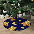 thumbnail image 2 of FMSHPON Owls MoonStar in Night Xmas Christmas Tree Skirt Stand Mat for Holiday Party Decoration Indoor Outdoor 48 inches, 2 of 3