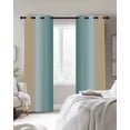 thumbnail image 4 of Teal Yellow Ombre Kitchen Curtains Farmhouse Modern Gradient Art Cafe Short Curtains for Bathroom Blackout Window Curtain Grommet Small Window Treatment Tier Drapes for Bedroom Living Room 42"x45"x2, 4 of 9