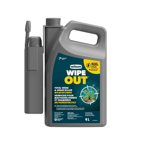 WILSON WIPEOUT Total Weed & Grass Killer, Fast-acting, non-selective herbicide