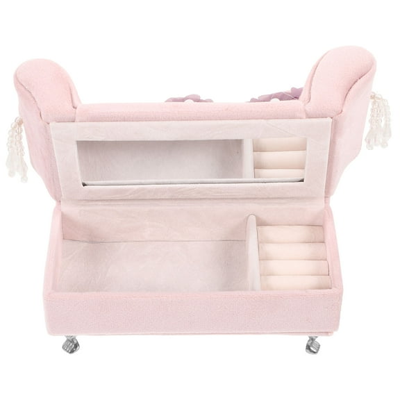 SEWCHICS Cute Jewelry Box Elegant Jewellery Chest Box Fabric 1Pack for Home Decoration