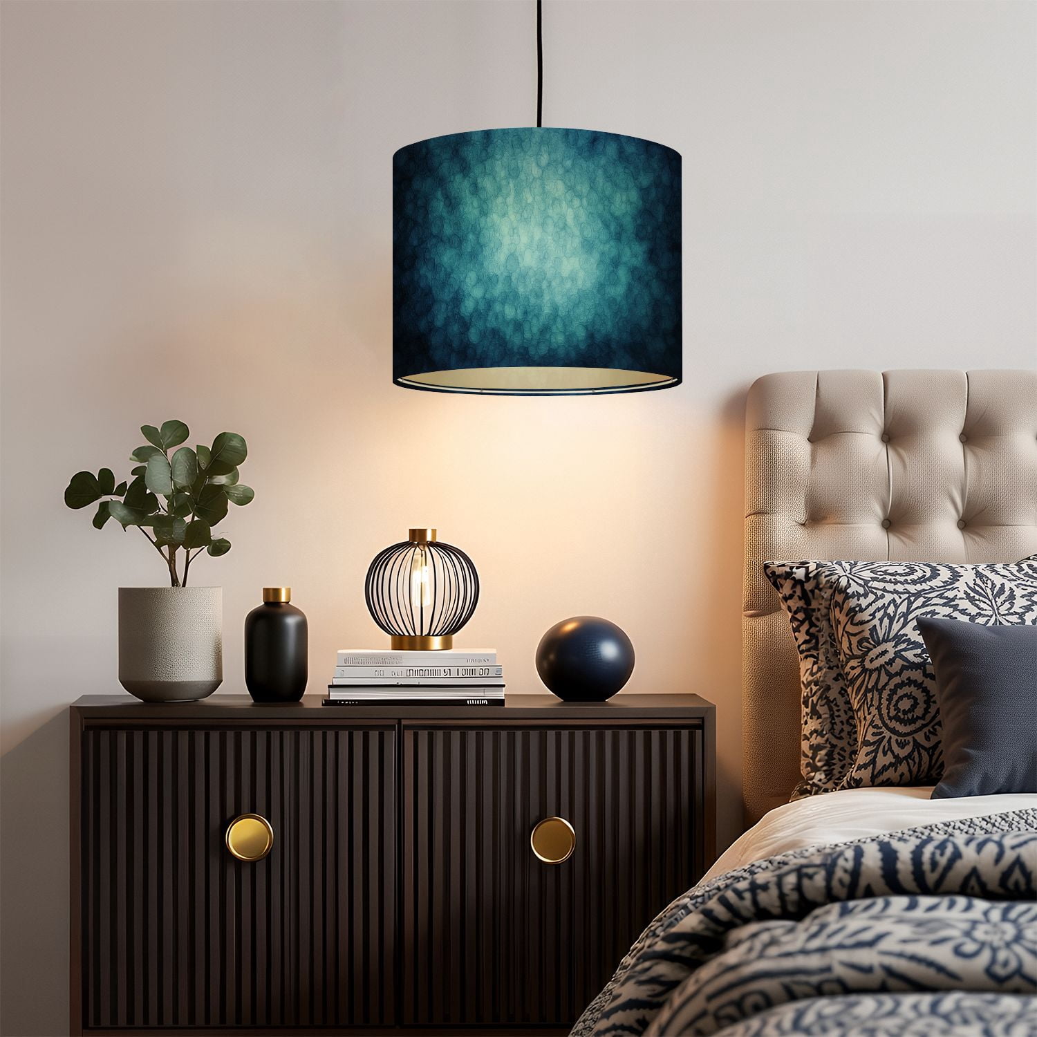 Linen Drum Lamp Shades abstract blue blue paper vintage grunge texture glassy 13" x 13" x 10" Lampshade for Table Lamps Floor Lamps Lamp Shade Replacement Easy Assembly Required