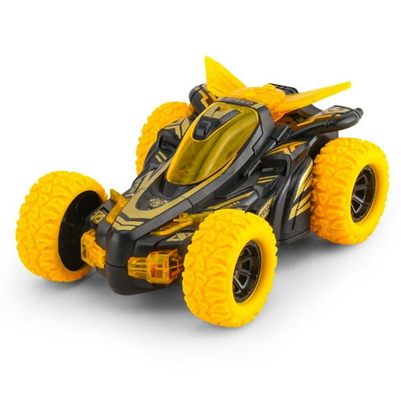 Flip & Roll Stunt Car Toy - 2-Way Inertial Powered Light-Up Vehicle for Kids, No Batteries Needed, Durable ABS Plastic Christmas Birthday Gift for Boys & Girls (4.5")