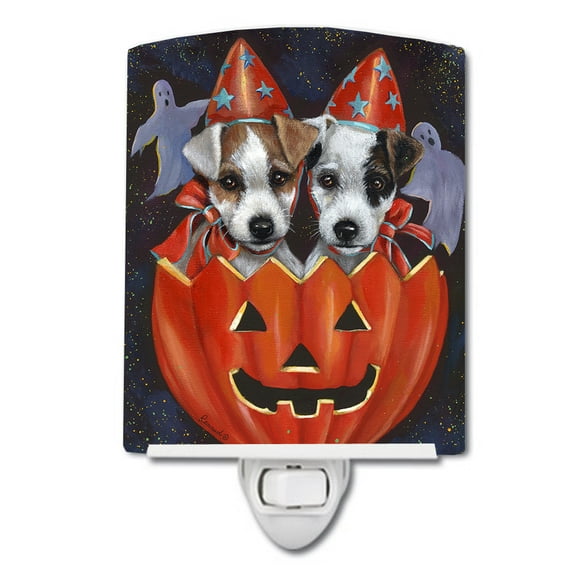 Caroline's Treasures PPP3105CNL Jack Russell Terrier Halloween Ceramic Night Light, 6x4x3", multicolor