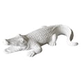 thumbnail image 3 of Figura de cocodrilo, escultura de caimán, decoración de mesa, estatua de jardín de resina blanco, 3 of 9