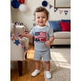 thumbnail image 3 of AceBaby Toddler Baby Boy Patriotic Outfits for 0-4Y,95% Cotton 250th Anniversary 2Pcs Shorts Set, 3 of 9