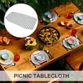 thumbnail image 4 of Raindrops Elasticized Grey Checked Tablecloth for Patio and Camping with PVC Flannel Protective Cover, 4 of 8