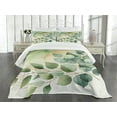 thumbnail image 2 of Ambesonne Sage Green Quilted Bedspread Set 3 Pcs, Modern Boho Eucalyptus, King Size, Cadet Blue Eggshell, 2 of 4