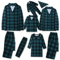 thumbnail image 7 of Christmas Family Matching Pajamas Long Sleeve Green Plaid Cotton Pj Set Festival Party Sleepwear with Button, 7 of 7